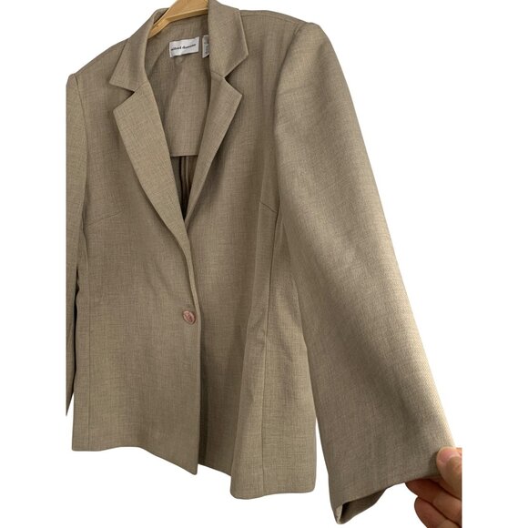 Alfred Dunner Womens Blazer Size 16 Tan Polyester 2 Button Jacket REE10485 - Picture 5 of 8